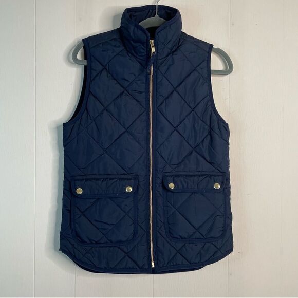 J. Crew Navy Blue Quilted Puffer Vest - Picture 1 of 4